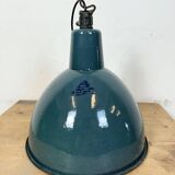 Industrial Petrol Enamel Factory Pendant Lamp, 1960s