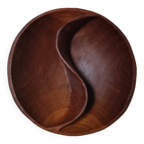 Yin Yang carved wooden pocket emptier from the 80s