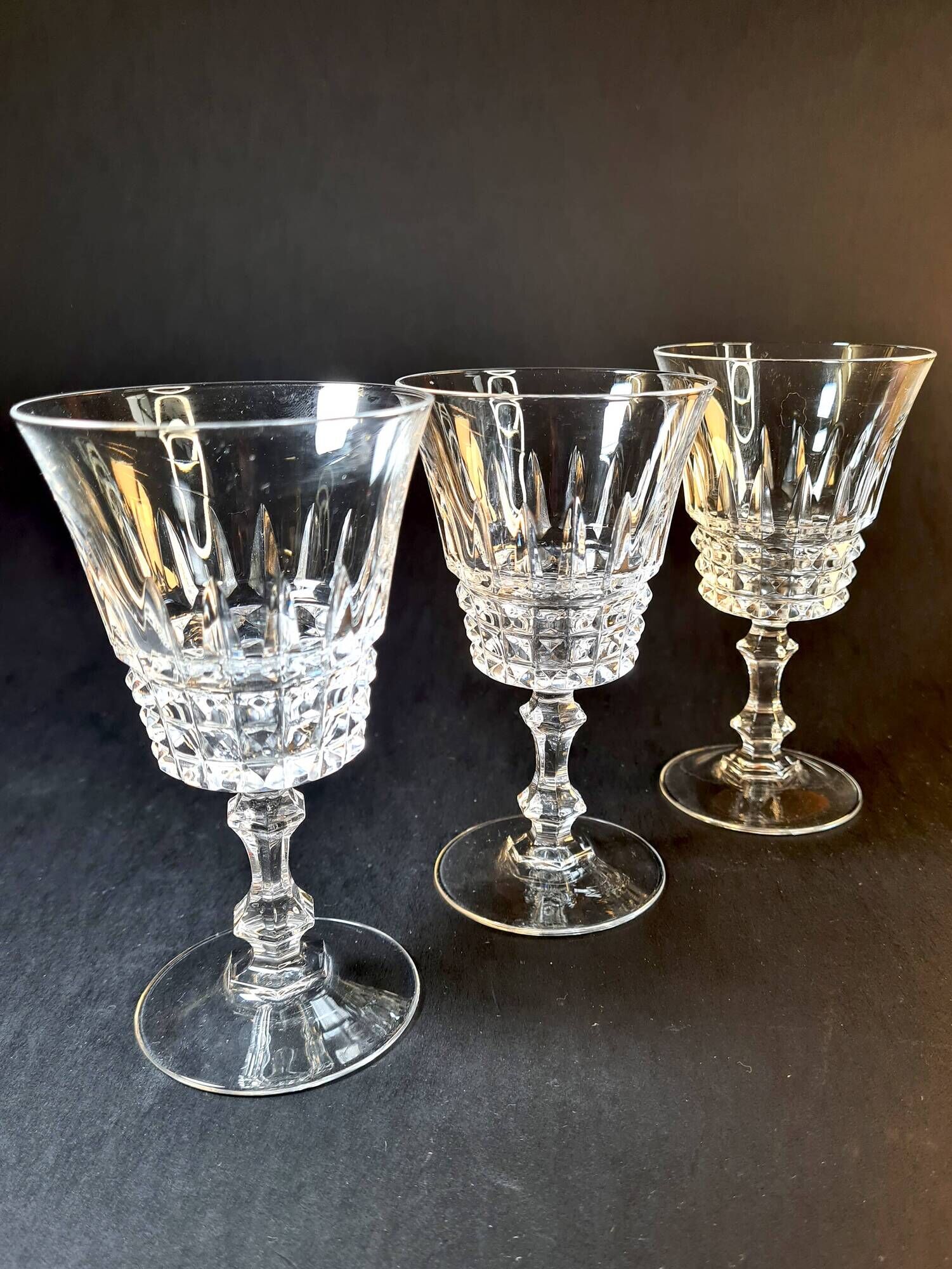 Set of 9 crystal glasses – Tuilerie model by Cristal d’Arques