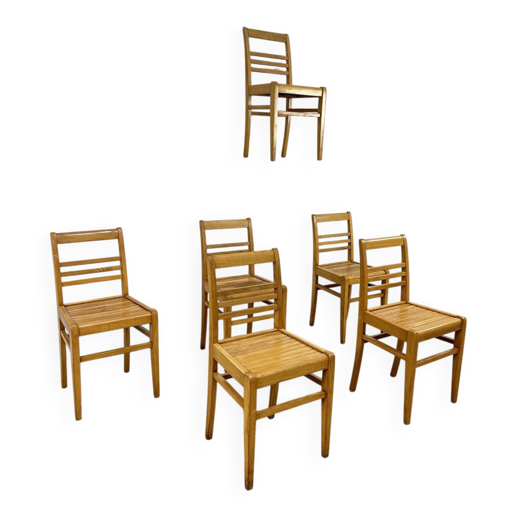 Set of 6 chairs 1950 René Gabriel