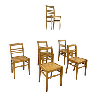 Set of 6 chairs 1950 René Gabriel