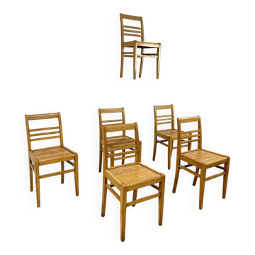Set of 6 chairs 1950 René Gabriel