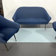 Mid-century modern loveseat and armchairs 50s