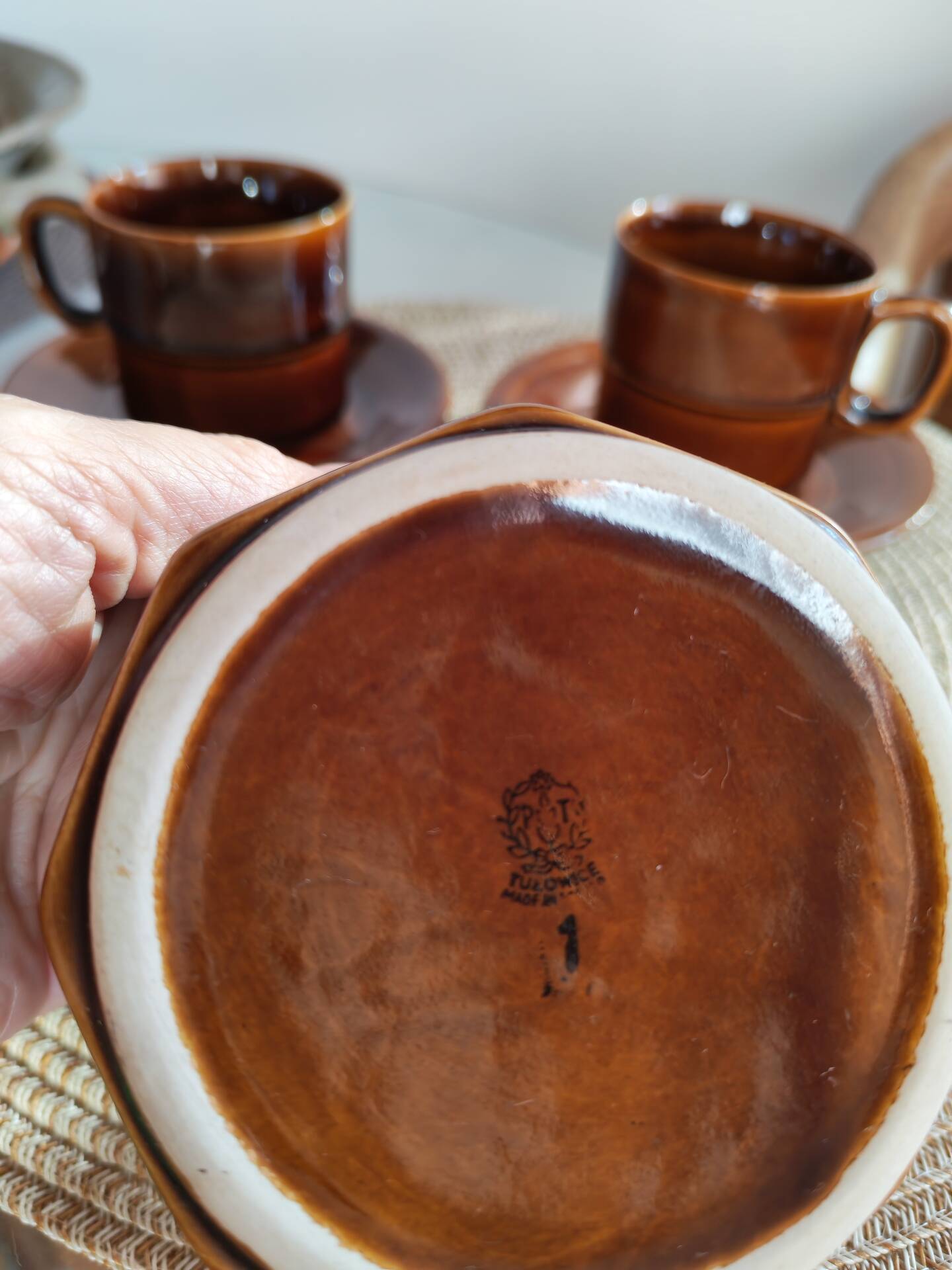 Ensemble petit déjeuner vintage en céramique polonaise