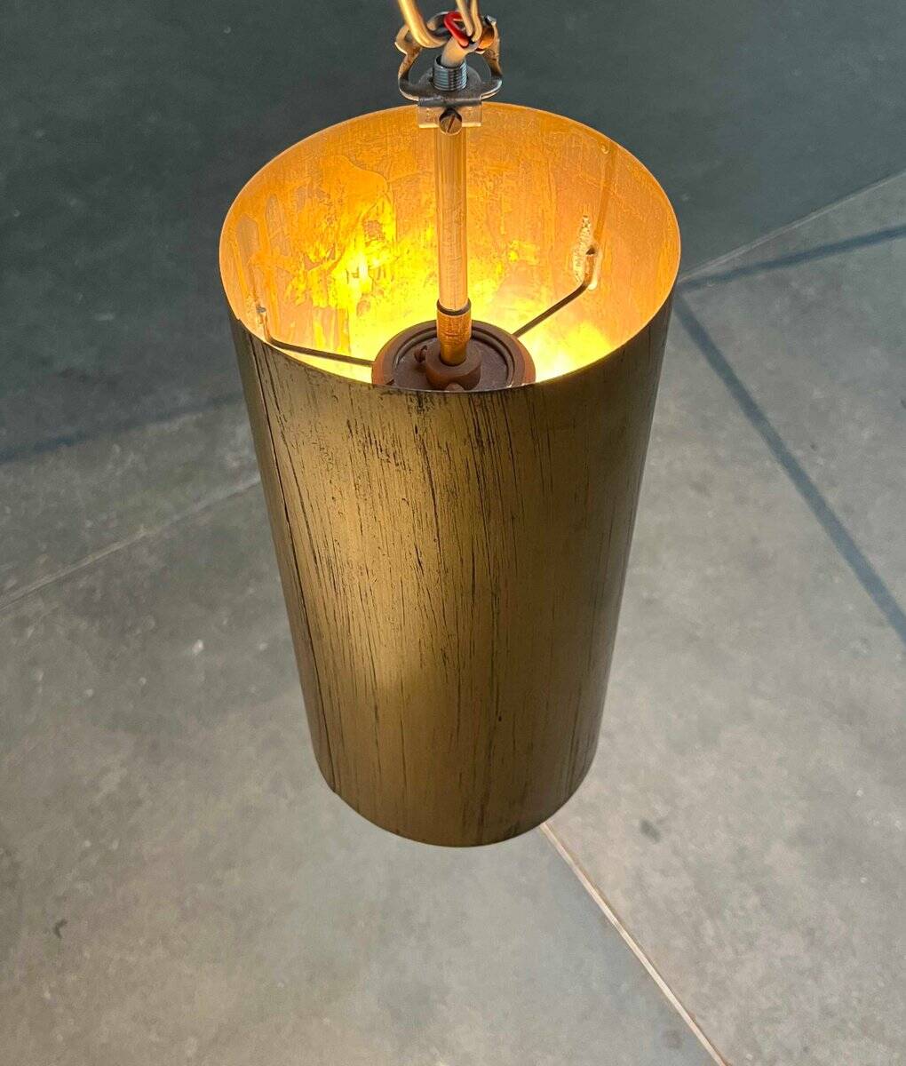 Brass tube pendant lamp in mid-century style, 1960s.