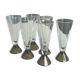 Set of 6 vintage 70s champagne flutes pyramid foot