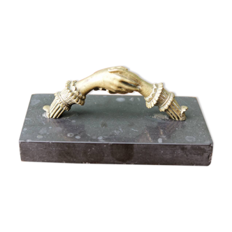 Le Serment paperweight, bronze and marble
