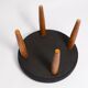 Vintage black wool stool from the mid-century, Denmark, 1960.