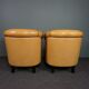 Set de 2 fauteuils club en cuir de mouton blond