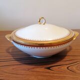 Oval serving dish and soup tureen in Limoges porcelain GDA ("Viviane")