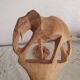 Couverts de service n bois sculpté art populaire vintage