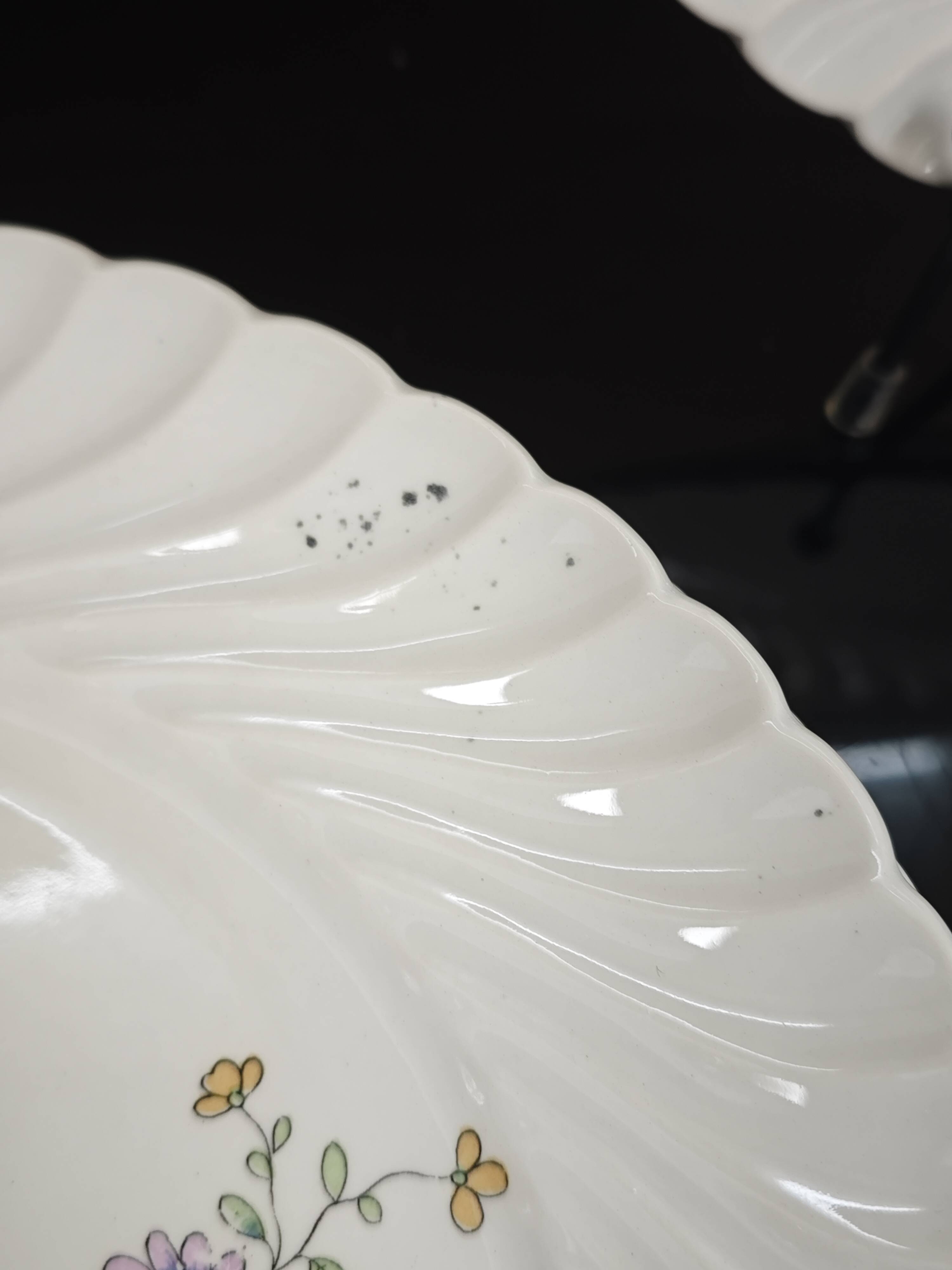 Set of 11 flat plates KG Lunéville Service Fleurs des Indes