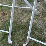 Set of 4 vintage folding chairs in metal and wood