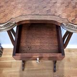Marquetry pedestal table or side table