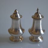 Salt and pepper shaker set, silver-plated metal, Mappin & Webb's Prince's Plate.