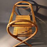 Vintage rattan and bamboo coffee table.