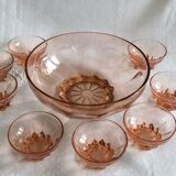 Set of 8 vintage dessert bowls and its pink bowl 1960s