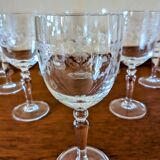 Verres anciens en cristal gravés Modèle Dampierre