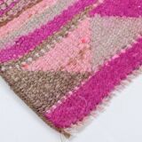Pink Brown Turkish Runner Rug 86x300Cm SKU 18158