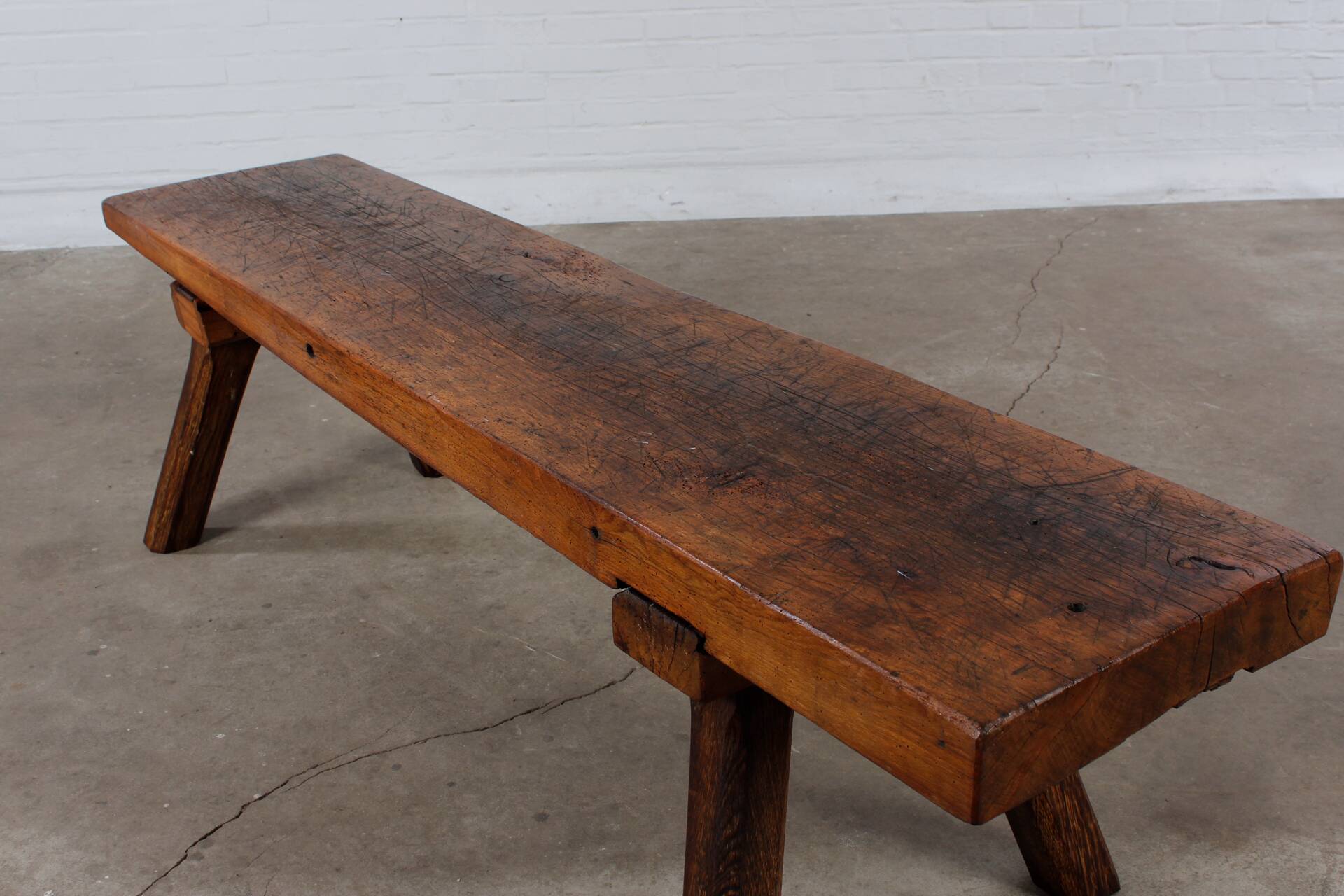 Restaurierte Schlachtebank Sitzbank coffeetable Blumenbank