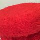 Vintage red fur pouf