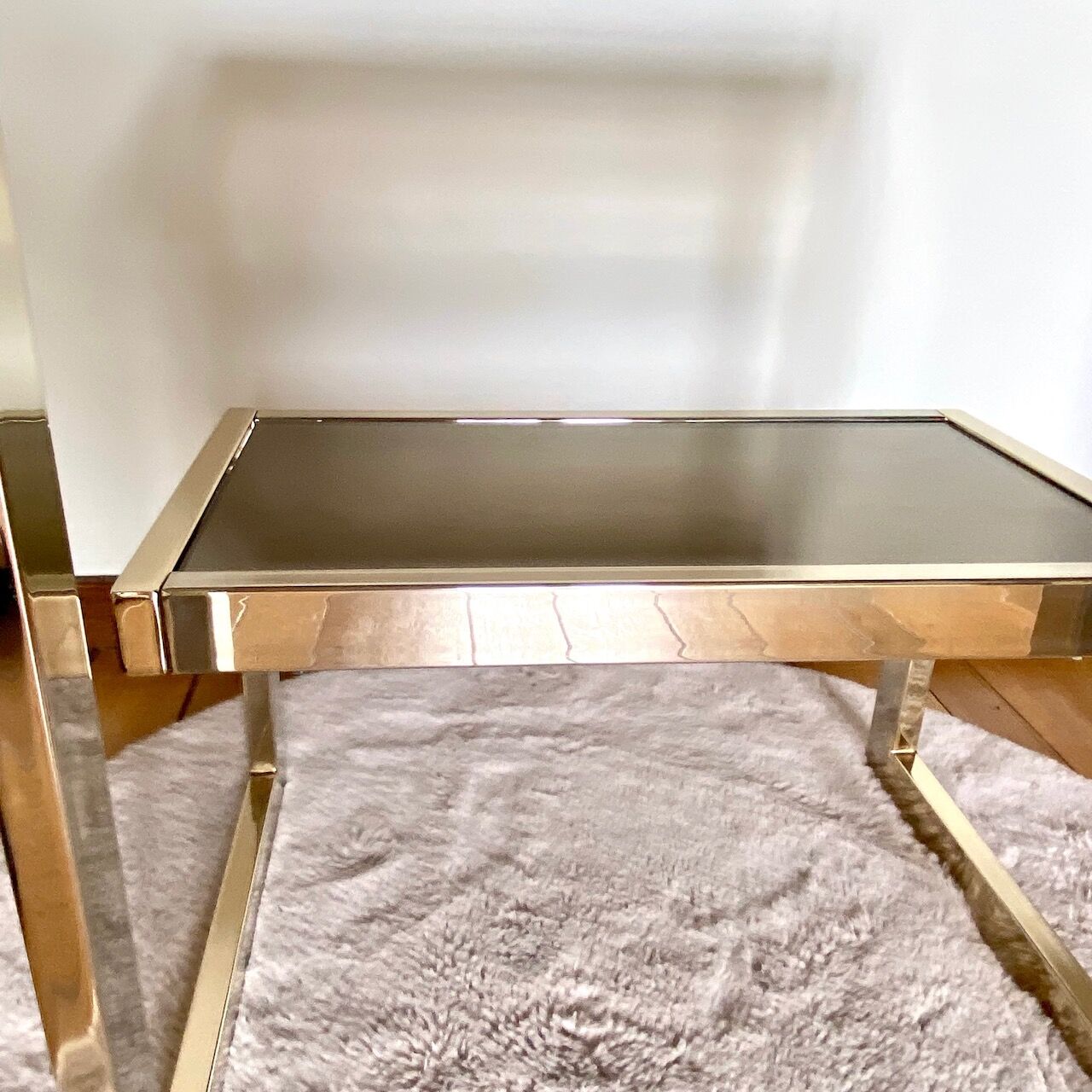 Belgochrom 'G' gold plated side table