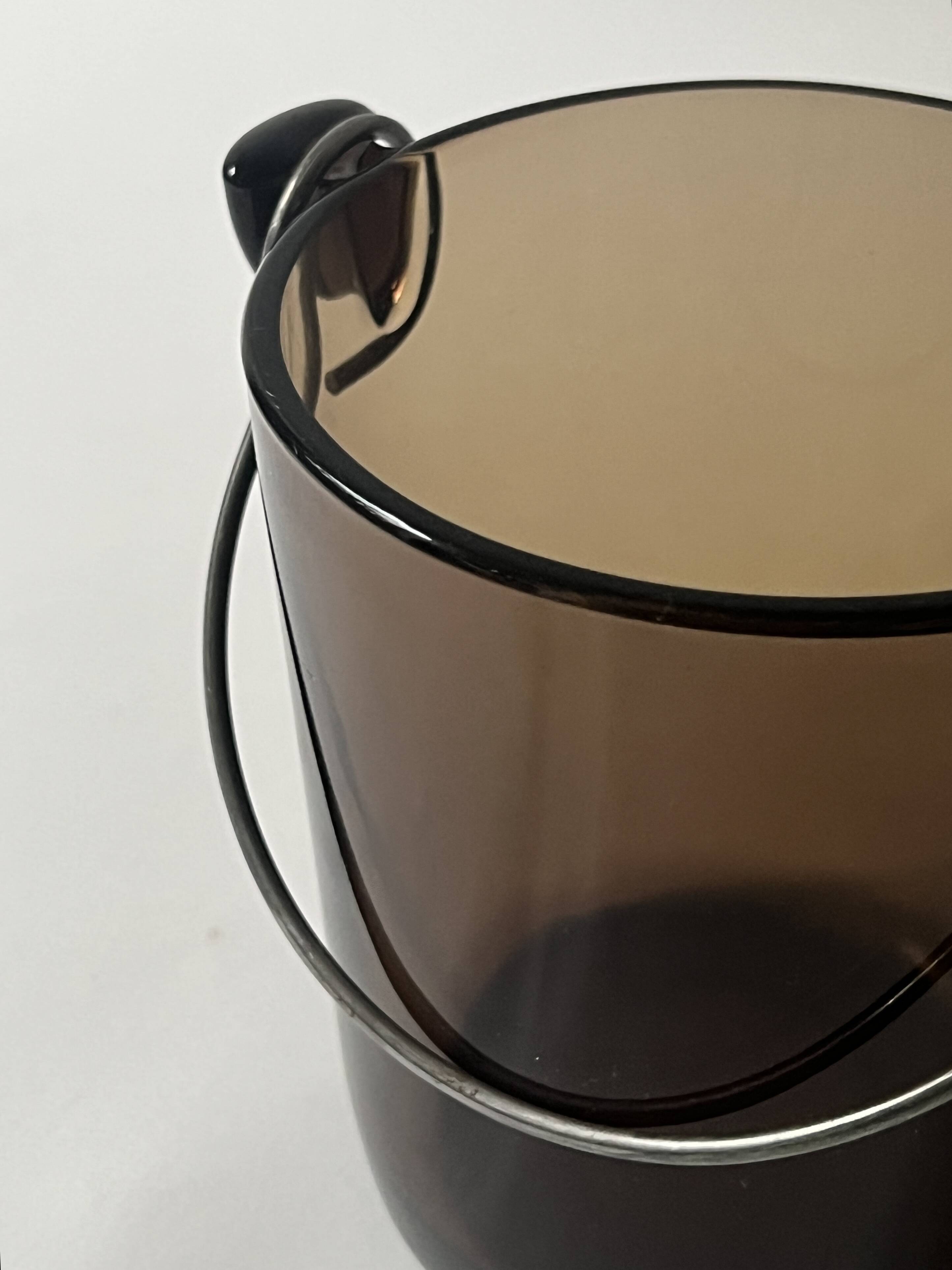 Amber glass ice bucket, France 1970