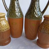 Vintage wooden and ceramic condiment set