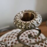 3-spoke brass candle holder