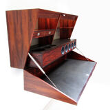 Danish rosewood wall-mounted bar by Erik Buch for Dyrlund