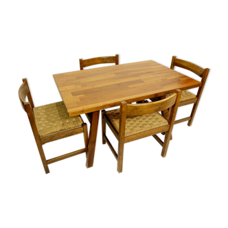 Table et quatre chaises par Giovanni Michelucci pour Poltronova vers 1960