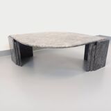 Vintage grey marble coffee table from the 1970s.
