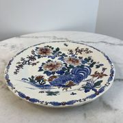 Assiette ancienne en faïence de Gien — modèle “Coq aux Pivoines”