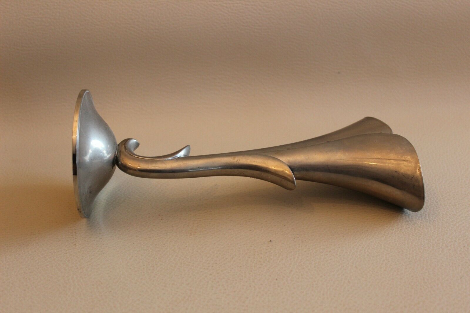 Ancient metal art deco plant-shaped vase