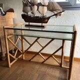 Bamboo and vintage rattan console