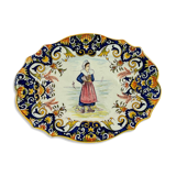 Dish quimper or malicorne, guérande in back - 28 cm