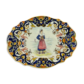 Dish quimper or malicorne, guérande in back - 28 cm