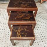 Antique set of oriental style nesting tables