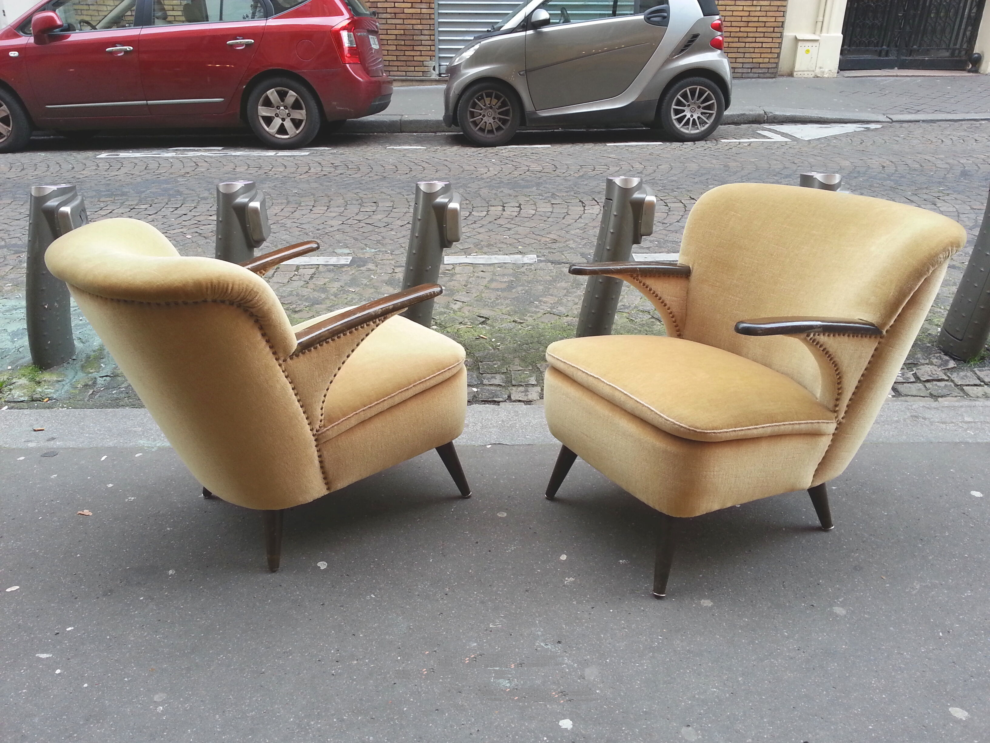 1/2 chairs cocktail Scandinavian vintage 50/60s restored