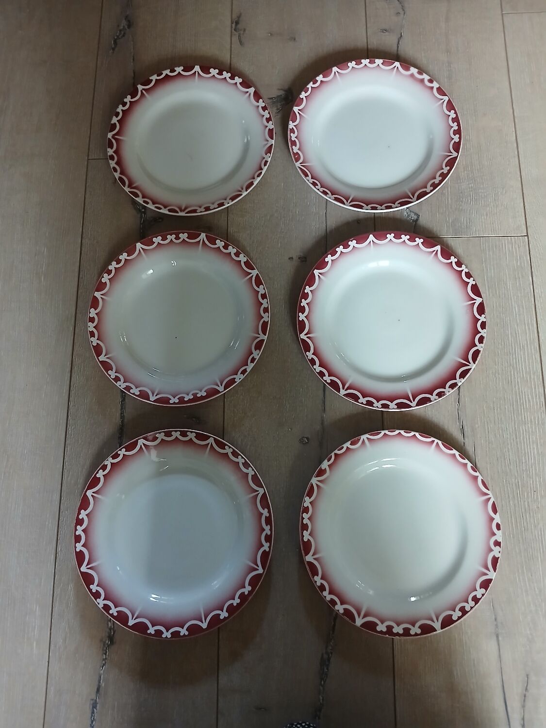 6 old Digoin and Sarreguemines dinner plates