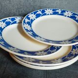 Five dessert plates of Badonviller with flowers