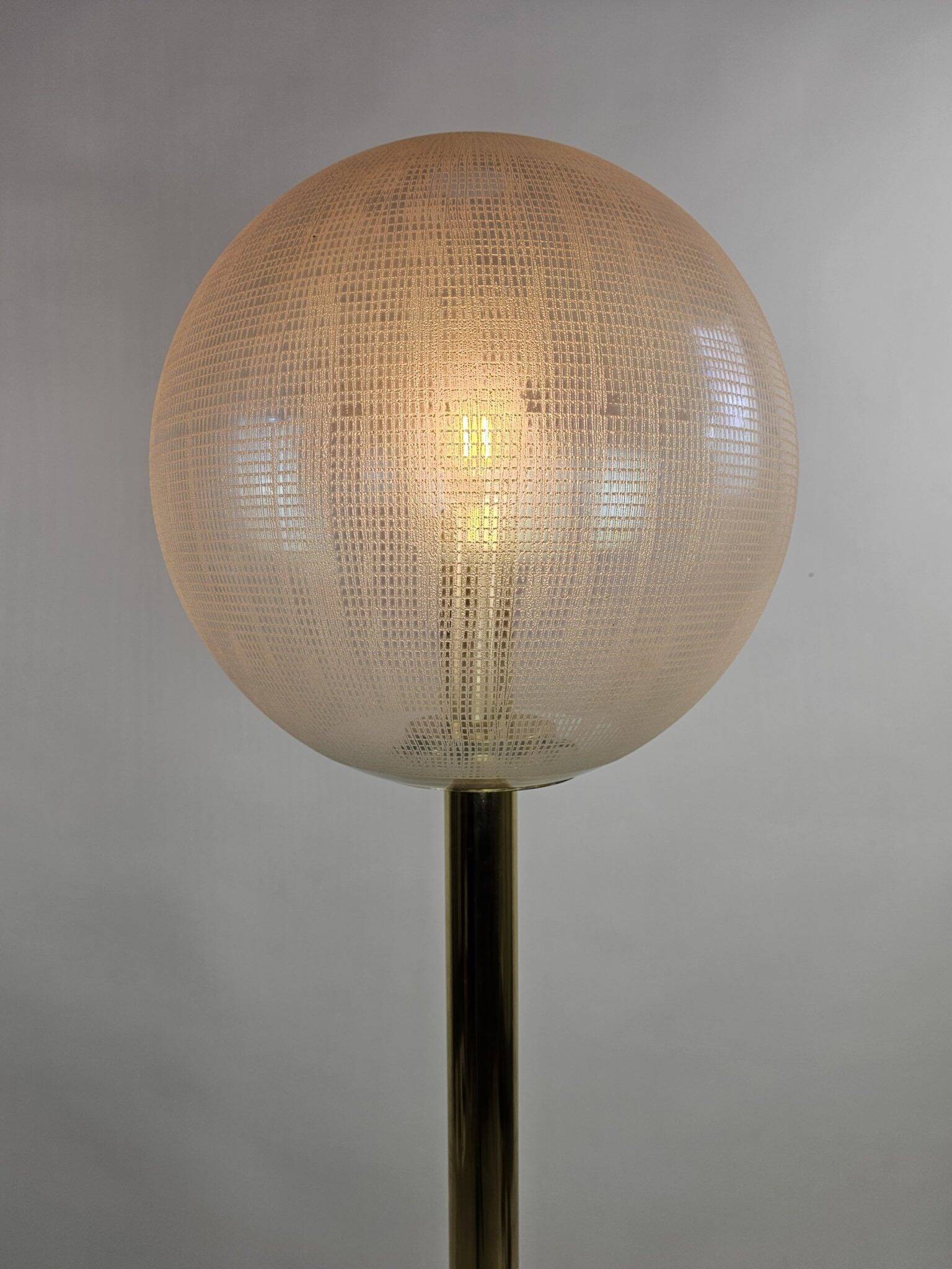 Italian floor lamp glass and brass