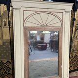 Trumeau Louis XVI style in painted and gilded wood 127x181cm
