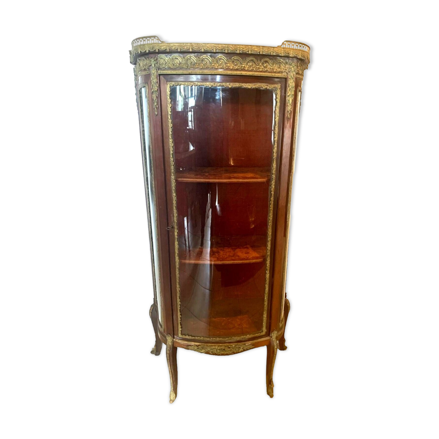 Napoleon III Showcase In Mahogany And Chiseled Bronze 20th Century
