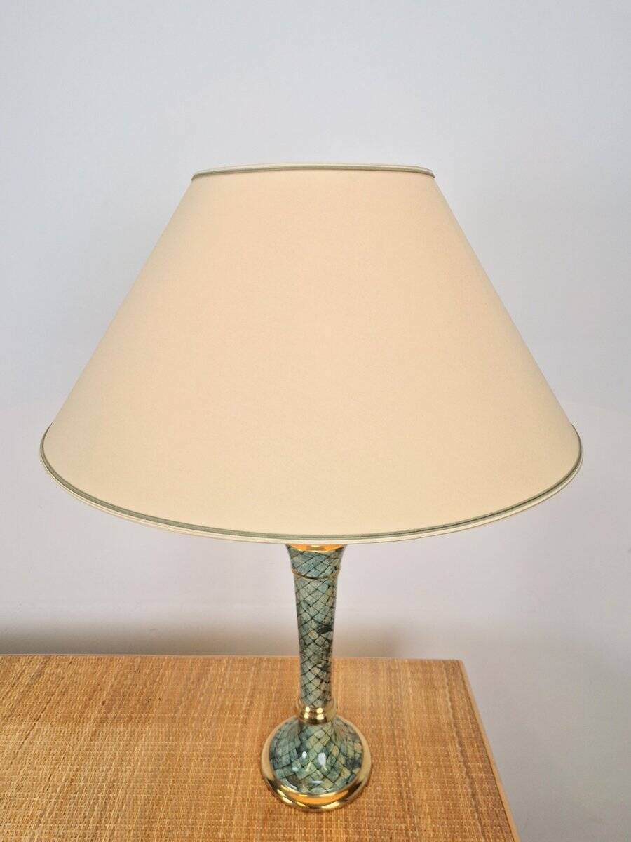 Regency Glazed Ceramic Table Lamp, Italy, 1970s