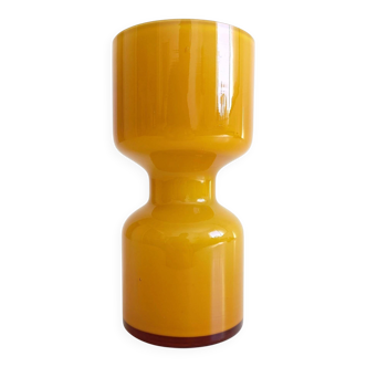Mid-Century Scandinavian Modern Yellow Glass Vase by Alsterfors, Sweden, 1960s