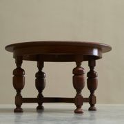 H. Pander & Sons Round Table in Solid Oak with Baluster Legs, 1920s