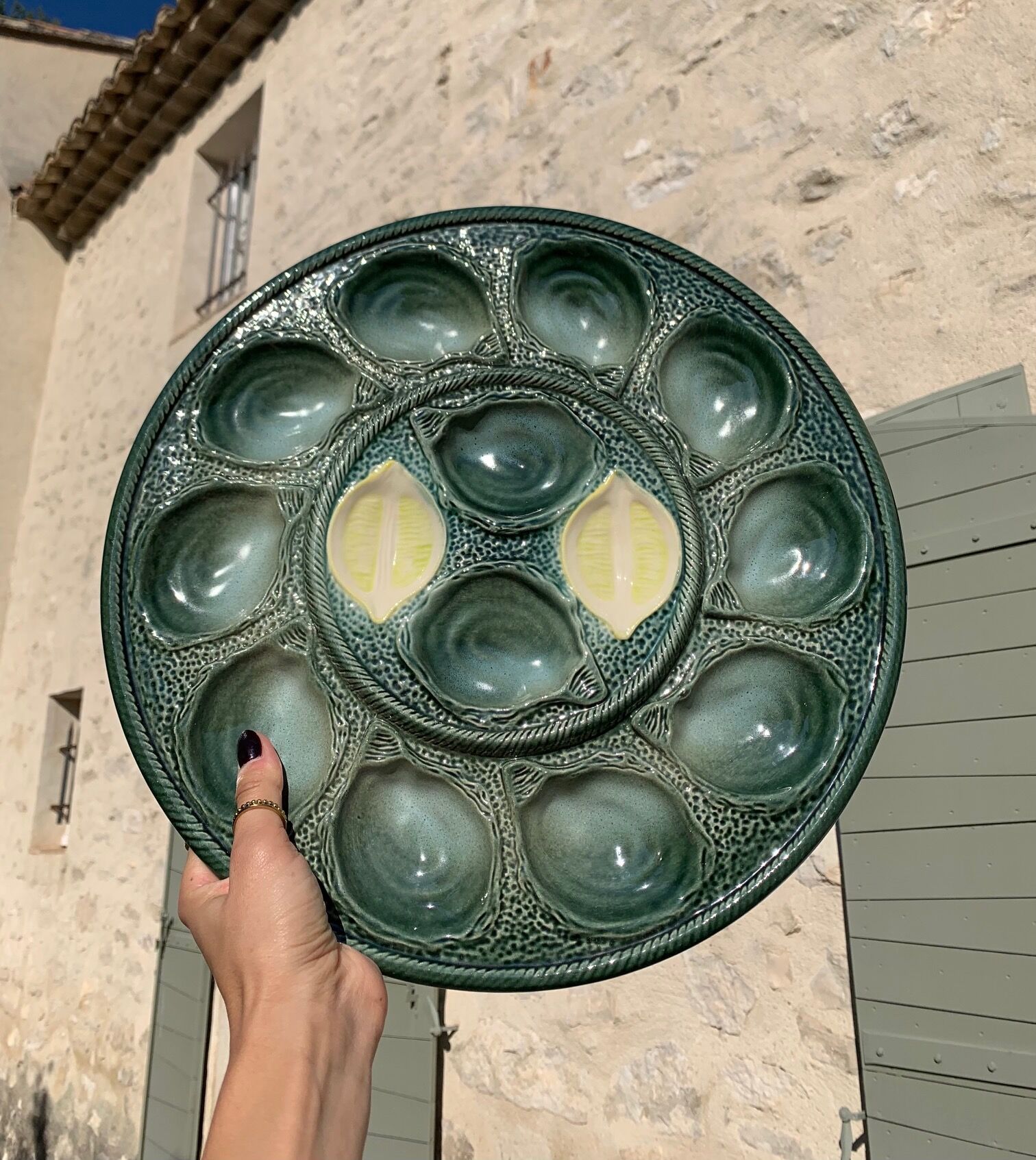 Ceramic oyster dish