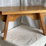 Rustic stool with compass legs, mountain furniture