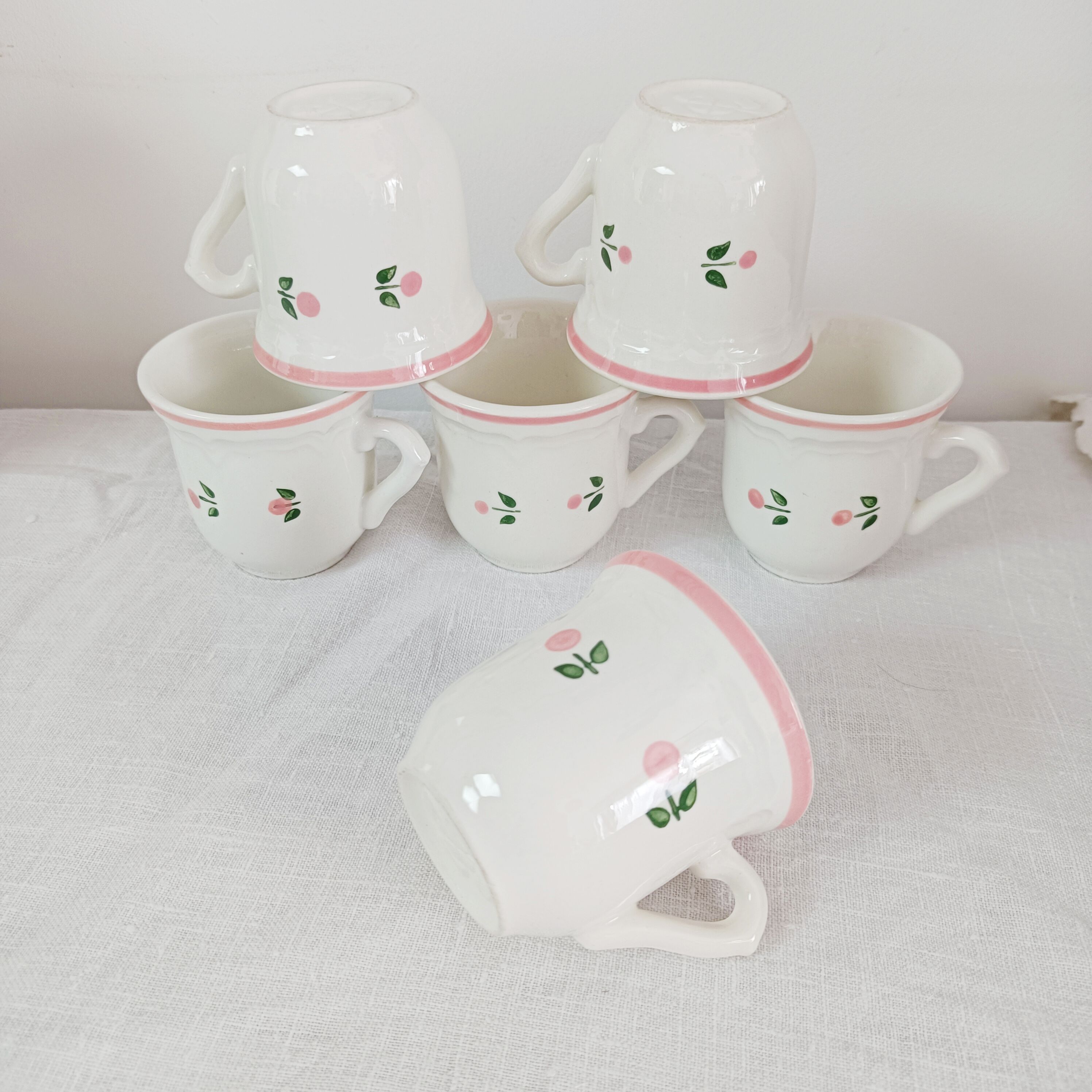 Set of 6 quadrifoglio coffee cups with saucers